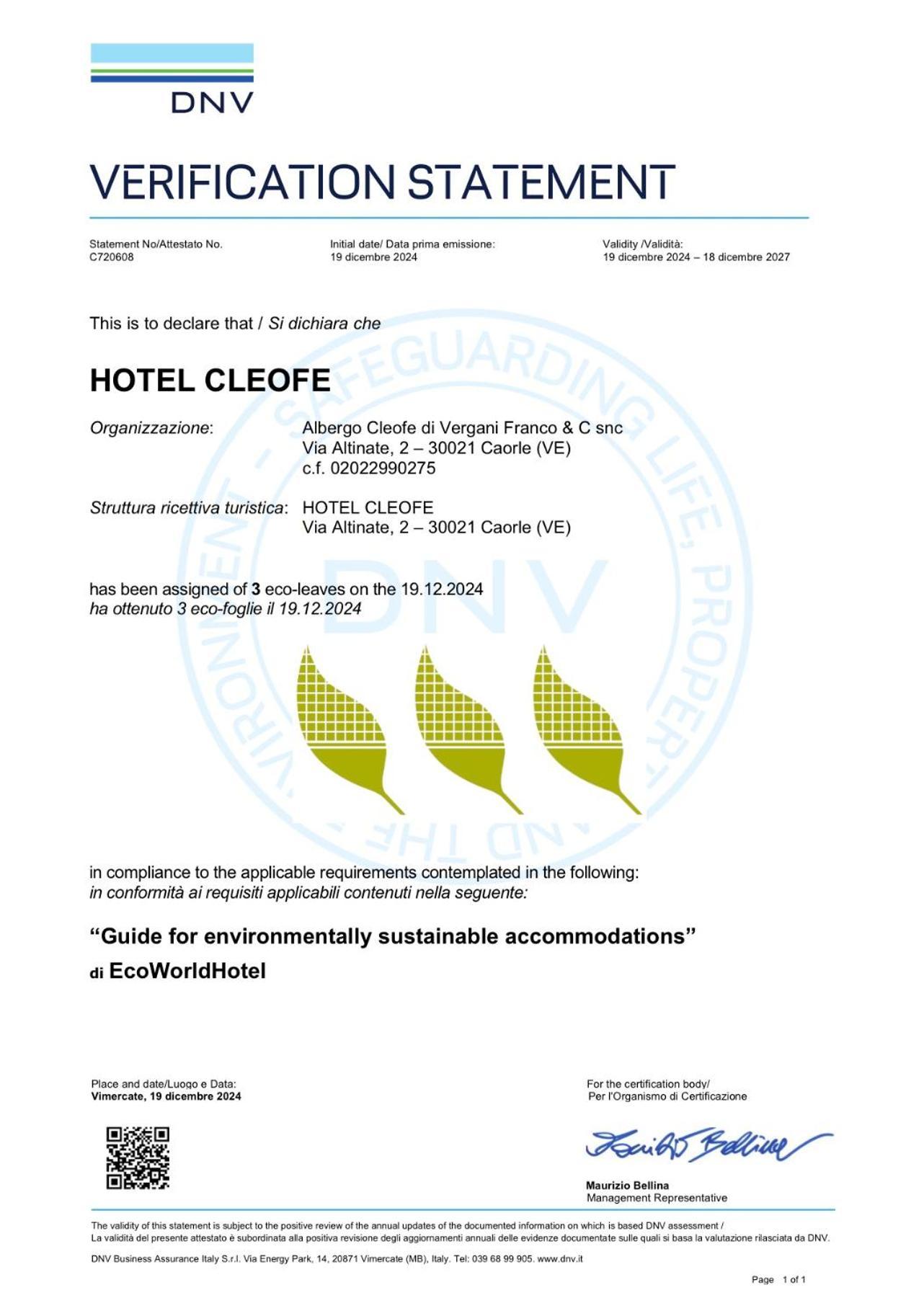 Eco Hotel Cleofe Каорле Экстерьер фото